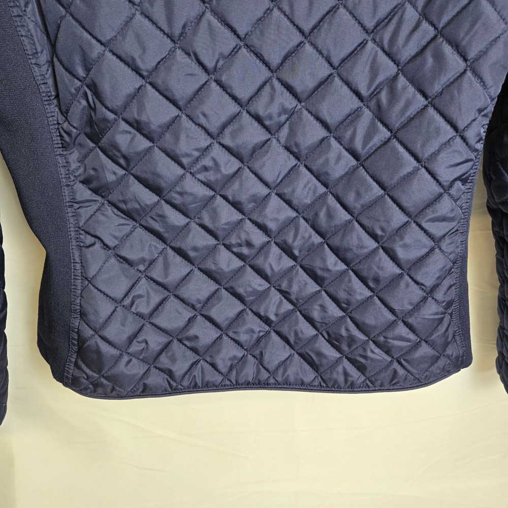 U.S. Polo Assn. Quilted Side Knit Moto Jacket, Evening Blue, Women's Size Medium - Picture 9 of 9